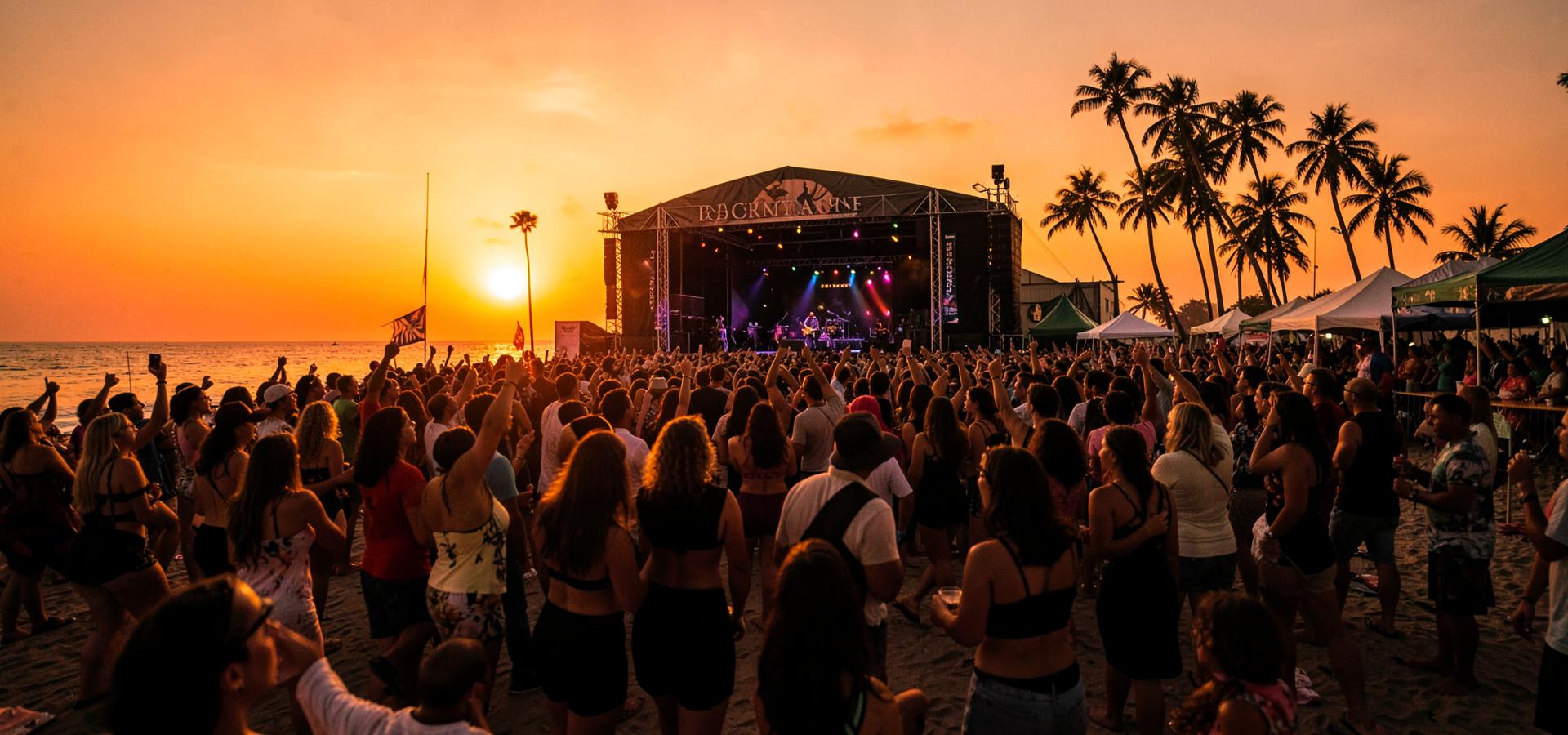 Fiesta en la playa después de la carrera